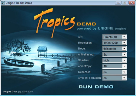 Unigine tropics demo 